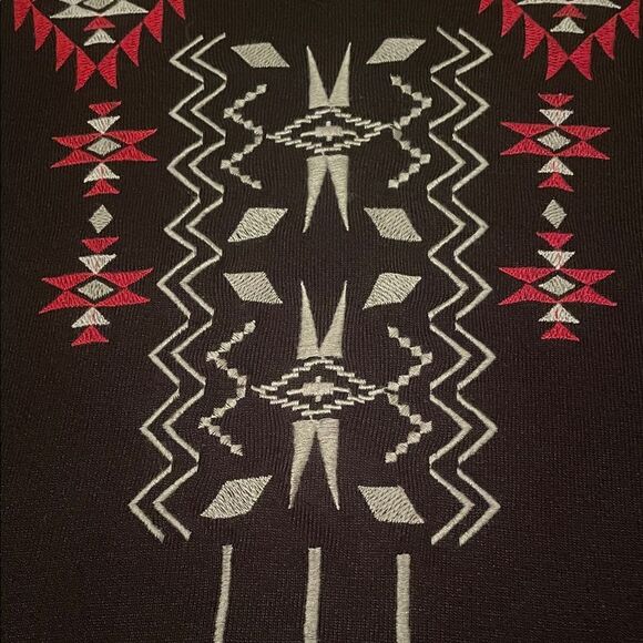 Roper Black Long Sleeve Tee with Red and Gray Accents - Picture 3 of 4